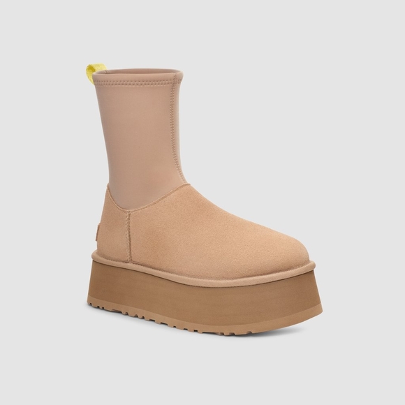 UGG Classic Dipper Platform Suede Boots Sand Women's 8 - Picture 2 of 9